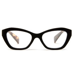 *NEW* Black and tortoise flocked velvet cat eye reading glasses